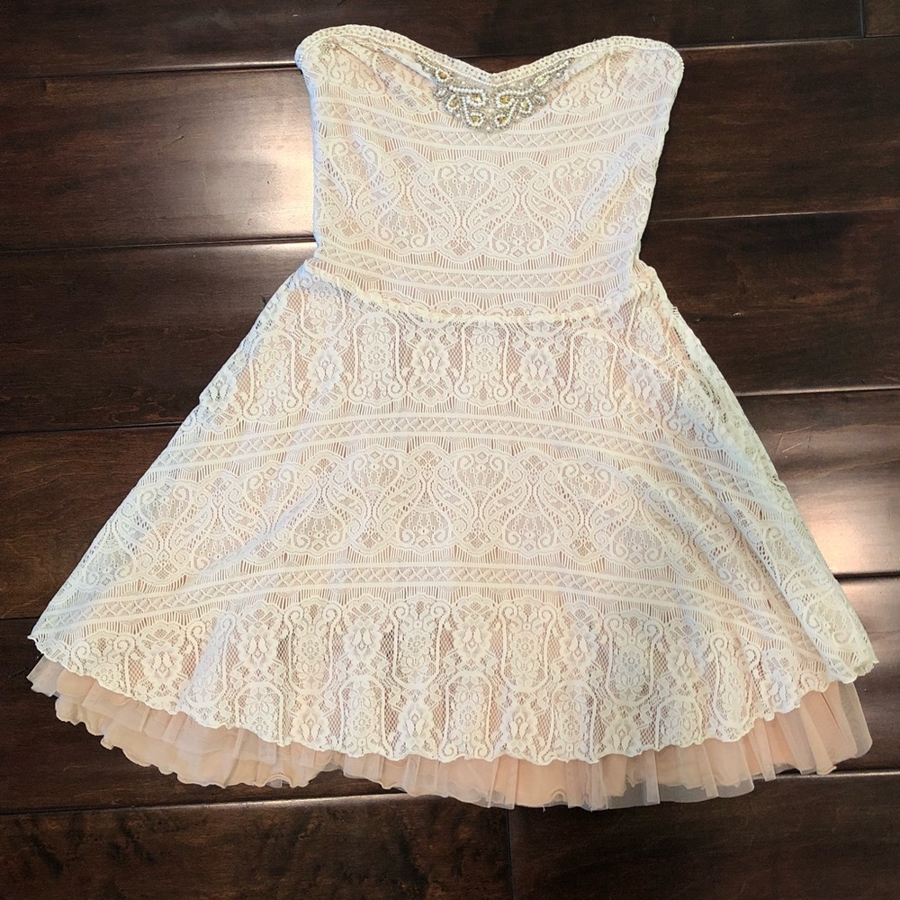 Free People Strapless Lace Dress